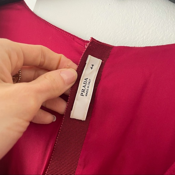PRADA vintage 2009 Red light wool Dress 44/ US 10 - Picture 8 of 11